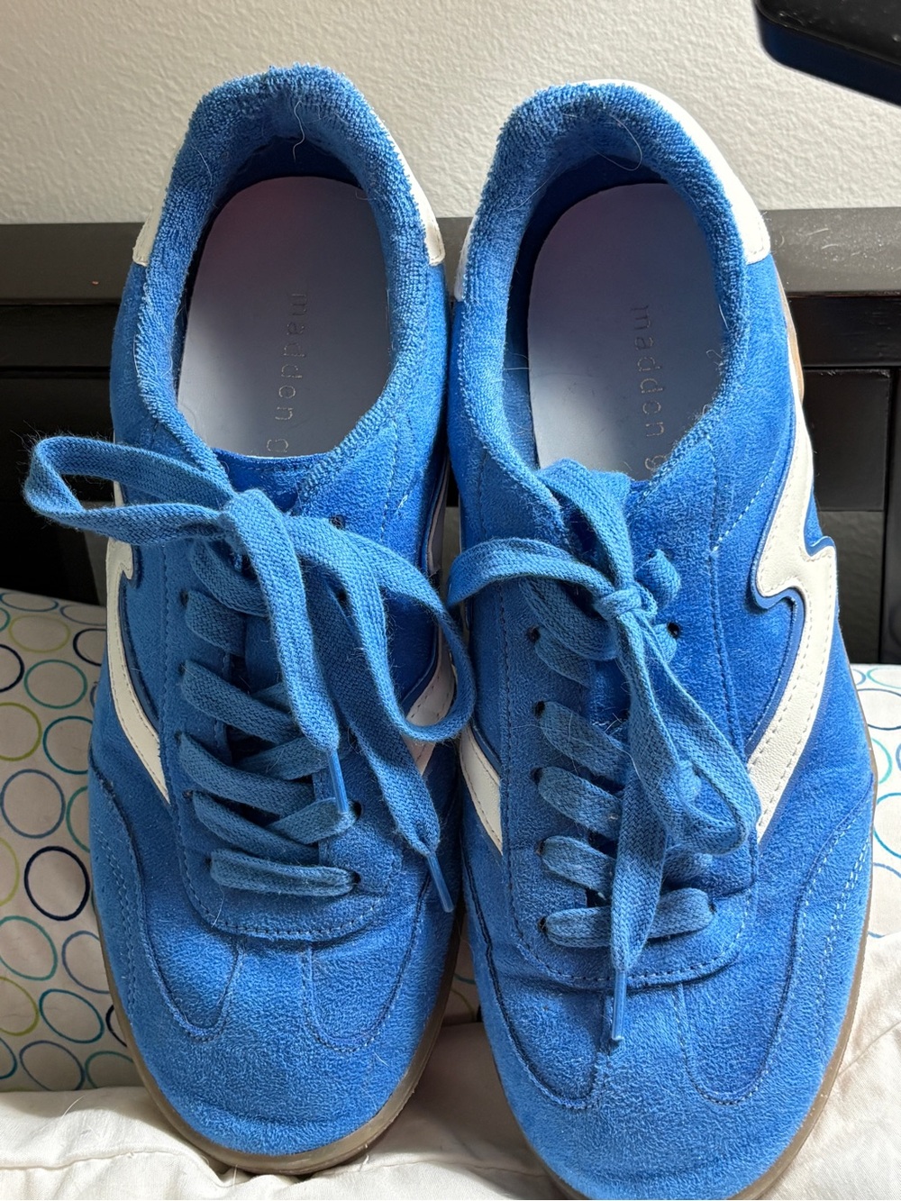Steve Madden Blue and White Suede Sneakers
